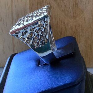 Michael Anthony Sterling Silver Square Cage Signet Ring